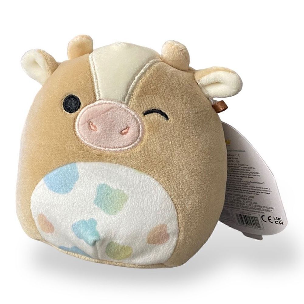 Squishmallow KellyToy 5” Griella The Brown Cow Pastel Belly Easter 2023 New (8)